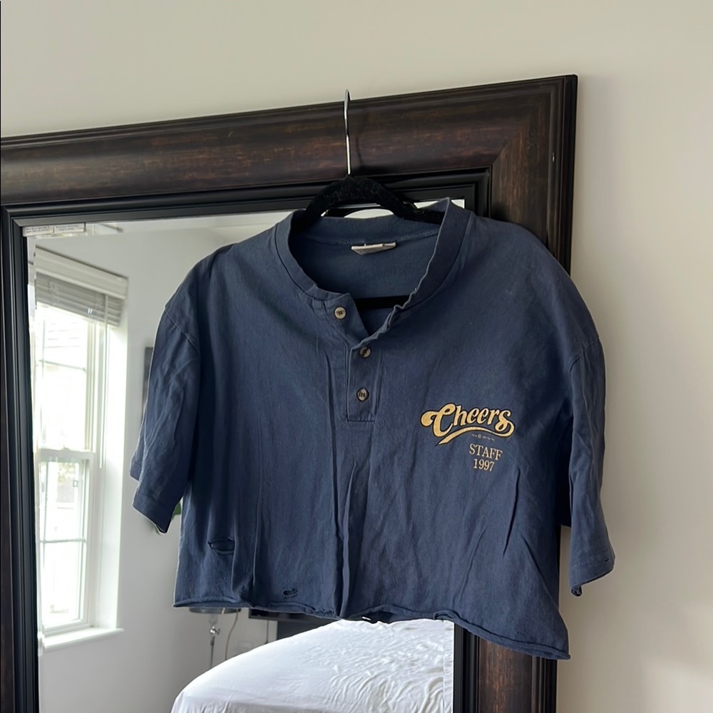 Vintage Cheers Crop Top with front/back print